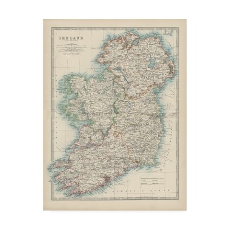 Trademark Fine Art Johnston 'Johnstons Map of Ireland' Canvas Art, 14x19 WAG14997-C1419GG